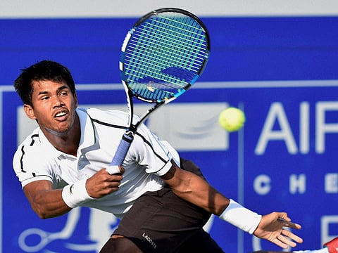 Som Devvarman of India returns a forehand during his qualifiers victory against james ward GBR of at ATP Chennai Open 2016 at SDAT Tennis Stadium in Chennai on Sunday. | PTI