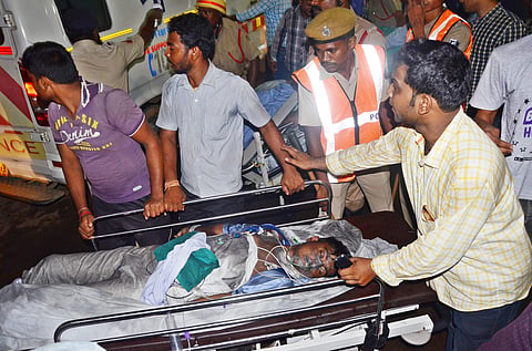 The fire engulfed the dialysis ward of the SUM hospital and the medicine ICU at about 7.30 pm. (Biswanath Swain | EPS)