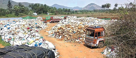 An agricultural land near Ettimadai on the outskirts of the Coimbatore, where illegal dumping of medical waste from Kerala takes place | Express