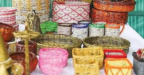 Some of the paper-made baskets