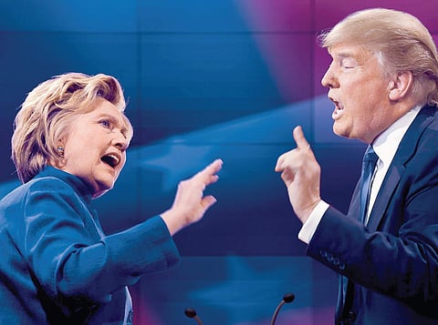 Hillary Clinton (left) and Donald Trump