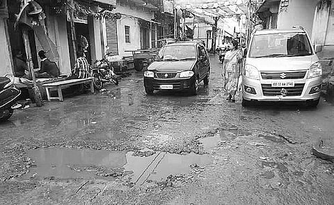 A stretch of damaged road at Sutahaat in Cuttack | Express