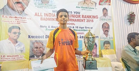 Shankar Muthusamy beat Akash Singh to win the U-13 boys’ singles title in Kurnool