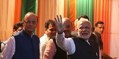 Prime Minister Narendra Modi with Finance Minister Arun Jaitley. (Photo| Shekhar Yadav)