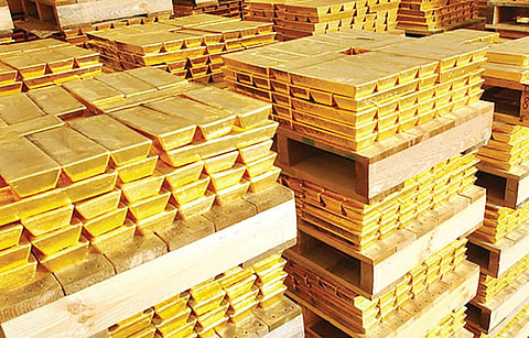 A pile of gold bars.