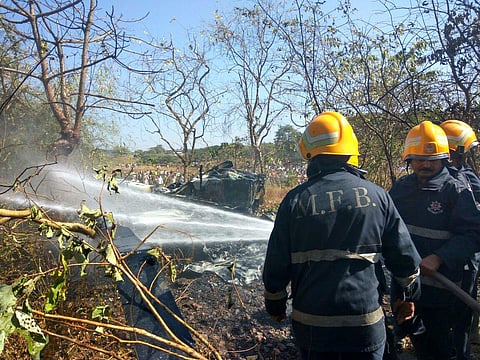 Four people who were onboard were shifted to a nearby hospital for medical aid. | Express Photo Service
