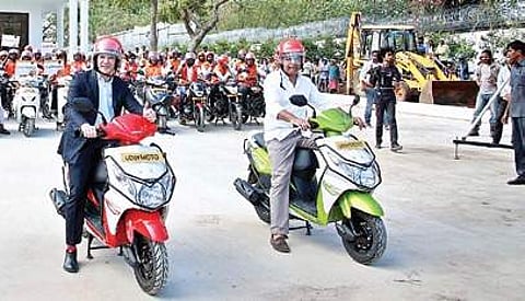IT Minister KT Rama Rao at the launch of UberMOTO in Hyderabad | Express photo