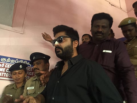Kollywood Actor, Simbu appeared at the Kattoor Police Station in connection with the controversial "Beep Son" | EPS