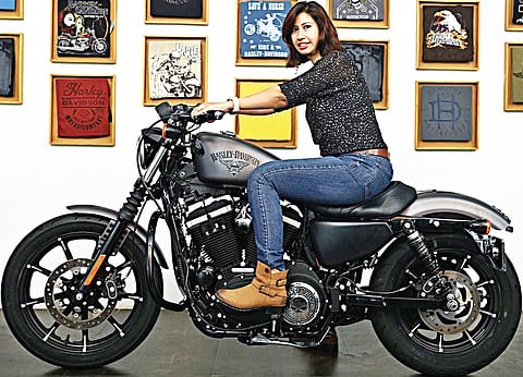 Riding the harley like a woman