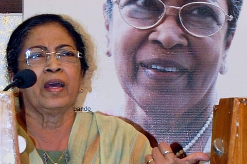 Veteran Bollywood actress Sulabha Deshpande and Theatre Personality during a Awareness Campaign in Amritsar - PTI