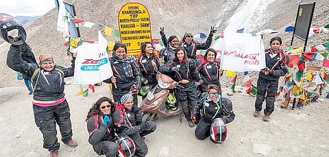 11 Women conquer the world's highest road on 110 cc scooters