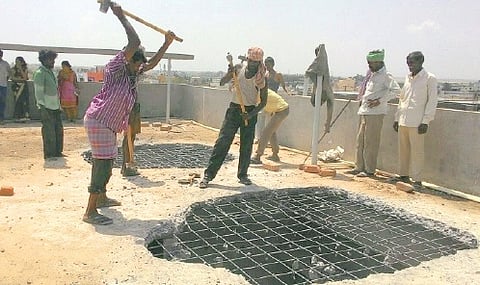 CRDA's demolition drive continues Yanamalakuduru area of Vijayawada