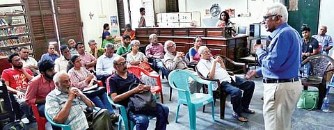 Capt DP Ramachandran addressing the audience/Romani Agarwal