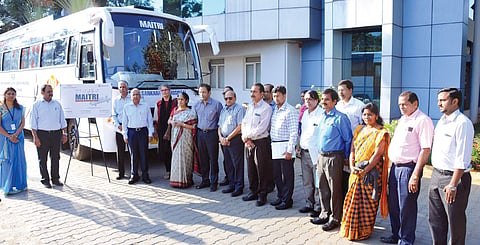 Bus for rehabilitation of blind drives into Bengaluru
