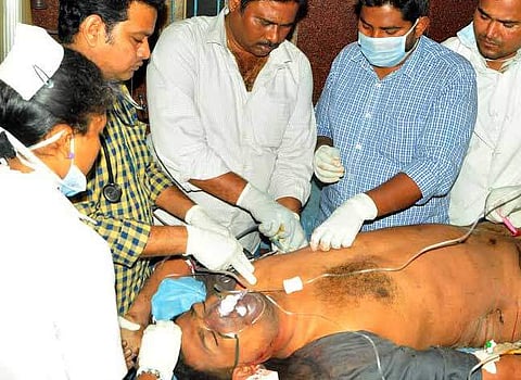 The doctors at KGH took X-ray and conducted other tests on the injured to ascertain the grievous injuries of the patients.