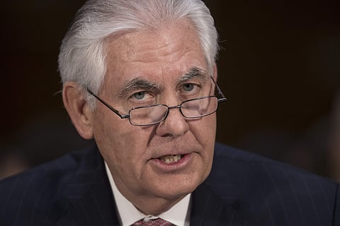 In this Jan. 11, 2107 file photo, Secretary of State-designate Rex Tillerson testifies on Capitol Hill in Washington at his confirmation hearing before the Senate Foreign Relations Committee. | AP
