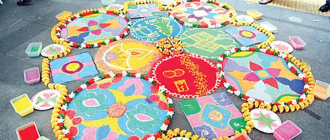Vijaya Mohan and her Rangoli designs