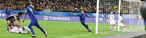 Brazil's Lincoln celebrating after scoring the first goal against Korea (DPR) in the FIFA U-17 at Jawaharlal Nehru International stadium in Kochi | K ShijitH