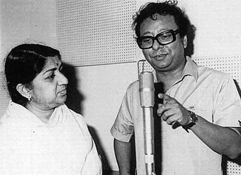 RD Burman with Lata Mangeshkar;