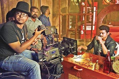 GK during the shoot of 'Mersal' with Vijay.
