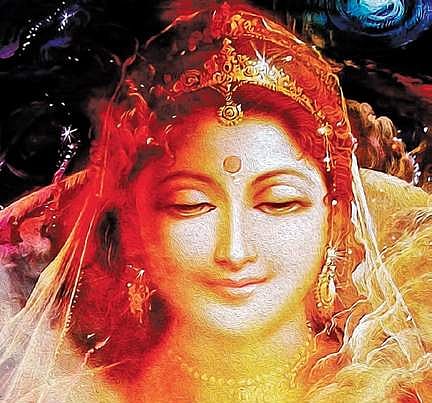The goddess manifests to save gods