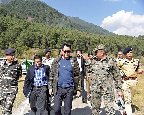 Kiren Rijiju at a review meeting at CRPF Battalion Headquarter, Pahalgam in Jammu & Kashmir. (Photo: Twitter via @KirenRijiju)