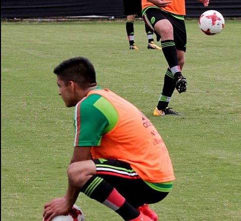 Mexican soccer players train ahead of their FIFA U-17 World Cup match in Kolkata. (Photo | AP)