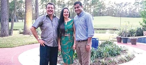 Consul of Spain Antony Lobo, wife Vinolia and their son Amrish | I J Saldanha Shet