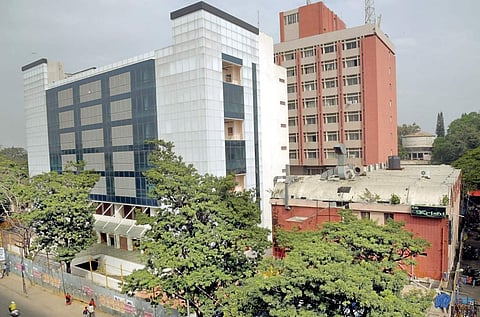 Newly constructed portion of the Jayanagar 4th Block shopping complex.