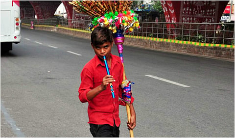 A survey in Tamil Nadu in 1995 found 125,000 bonded child labourers in the state alone, according to Child Line 1098. IN PIC: A child labourer from Visakhapatnam, Andhra Pradesh. (EPS | Ravuri)