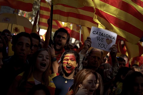 Thousands of Catalans gathered waving Catalan independence flags and chanting 'Freedom!'(File |AP)
