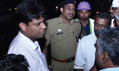 District Collector K Mohammed Y Safirulla during his inspection at Vyttila on Monday