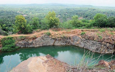 A view of one of the alleged illegal quarries in Mookunnimala B P Deepu