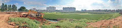 A large portion of Sarakki lake in JP Nagar, which is one of the largest lakes in the city, is encroached | Pushkar V