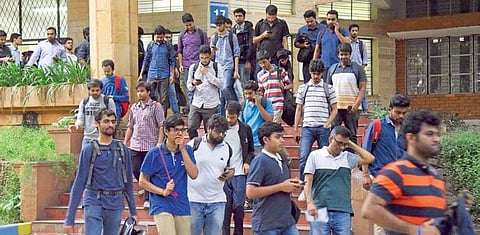 Students leave a centre after taking the CAT | nagaraja gadekal