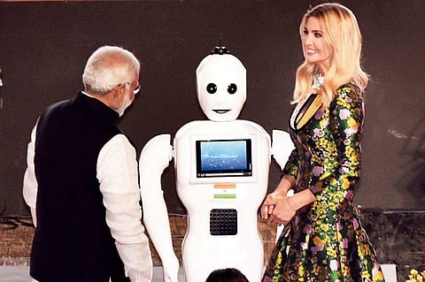 Prime Minister Narendra Modi, Advisor to President of the US Ivanka Trump at the Global Entrepreneurship Summit in Hyderabad on Tuesday | R Satish Babu