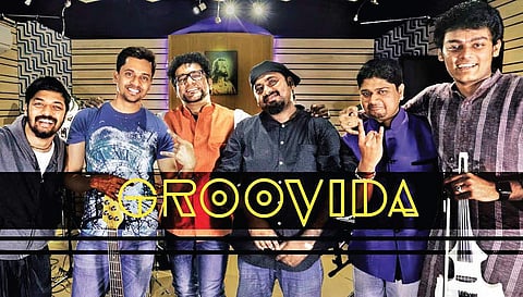 (From left) Akshay Ram, Aalaap Raju, Haricharan Seshadri, Vikram Rozario, Ravi G and Raghavasimhan