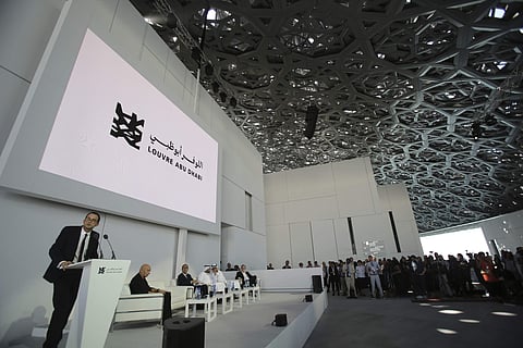 In this Monday, Nov. 6, 2017, photo, the president-director of the Louvre Museum Jean-Luc Martinez speaks to media under the dome of the Louvre Abu Dhabi, United Arab Emirates. (Photo | Associated Press)
