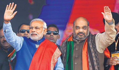 PM Narendra Modi and BJP president Amit Shah