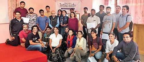 Members of Early Bird along with participants at the Birding Buddies workshop in Bengaluru