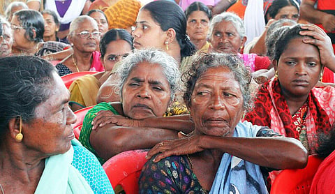 A file photo of women with hopes of return of their dear ones at the St Mary's church in Vizhinjam. (EPS | Kaviyoor Santhosh)