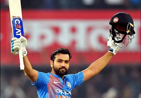 Rohi Sharma celebrates his hundred at Indore | PTI