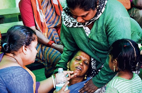 Relatives of Murugan and Sofia inconsolable on seeing the bodies I VINOD KUMAR T