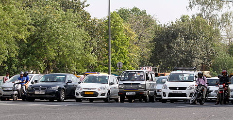 File photo of odd numbered cars seen during the second phase of the odd-even scheme for vehicles in New Delhi. (Shekhar Yadav | EPS)