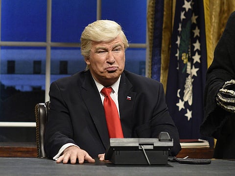 Alec Baldwin as President Donald Trump in the opening sketch of 'Saturday Night Live,' in New York. (File Photo | AP)