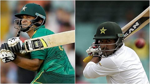 Pakistani cricketers Khalid Latif (L) and Sharjeel Khan (R). | AP File Photo
