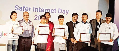 Nitika Gadura (extreme left) with the other winners