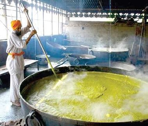 Langar being cooked at Golden Temple
