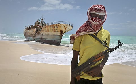 Masked and armed Somali pirate Hassan image used for representational purposes.