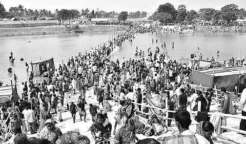 Devotees at Dasaswamedha ghat in Jajpur district.